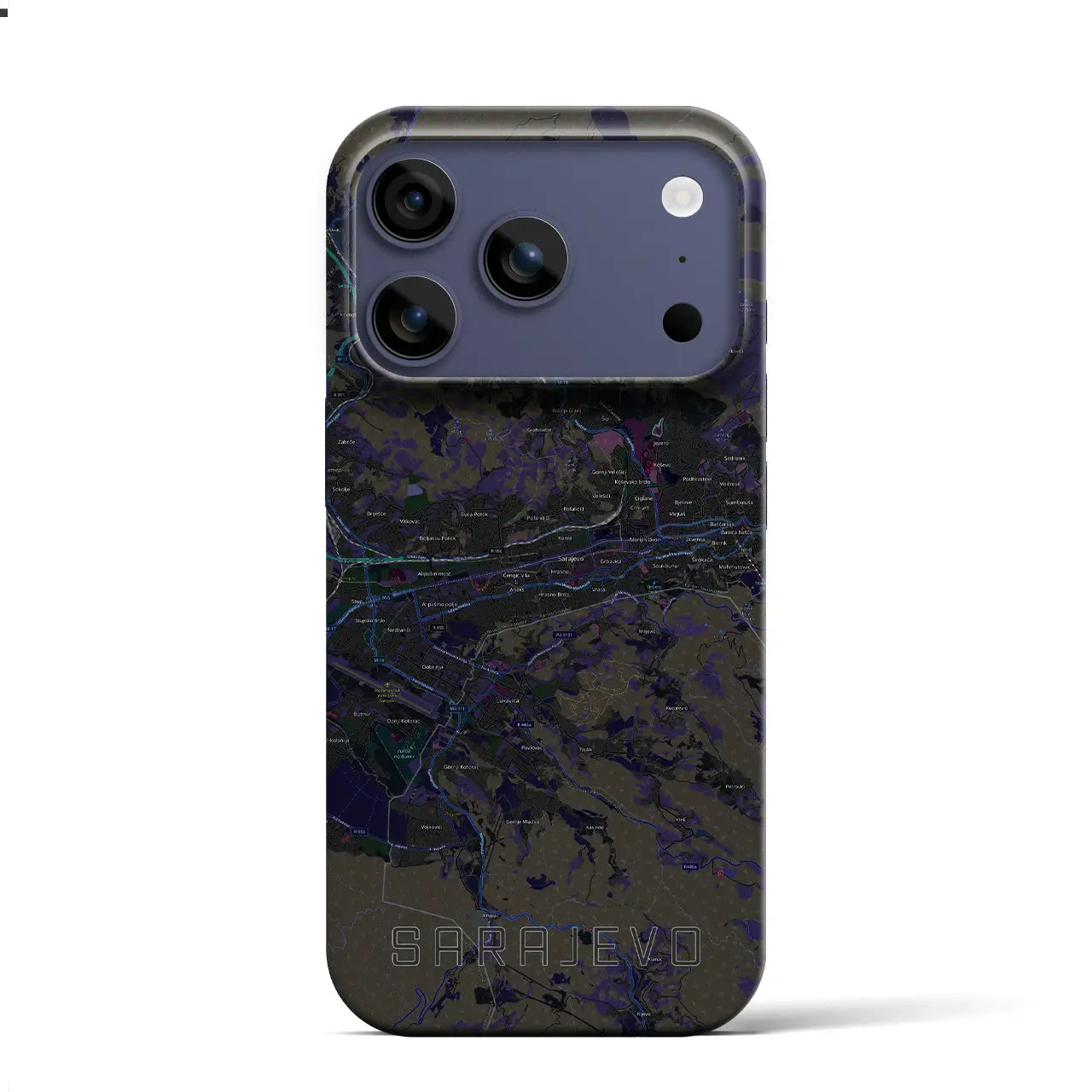 【サラエヴォ（ボスニア・ヘルツェゴビナ）】地図柄iPhoneケース（バックカバータイプ）