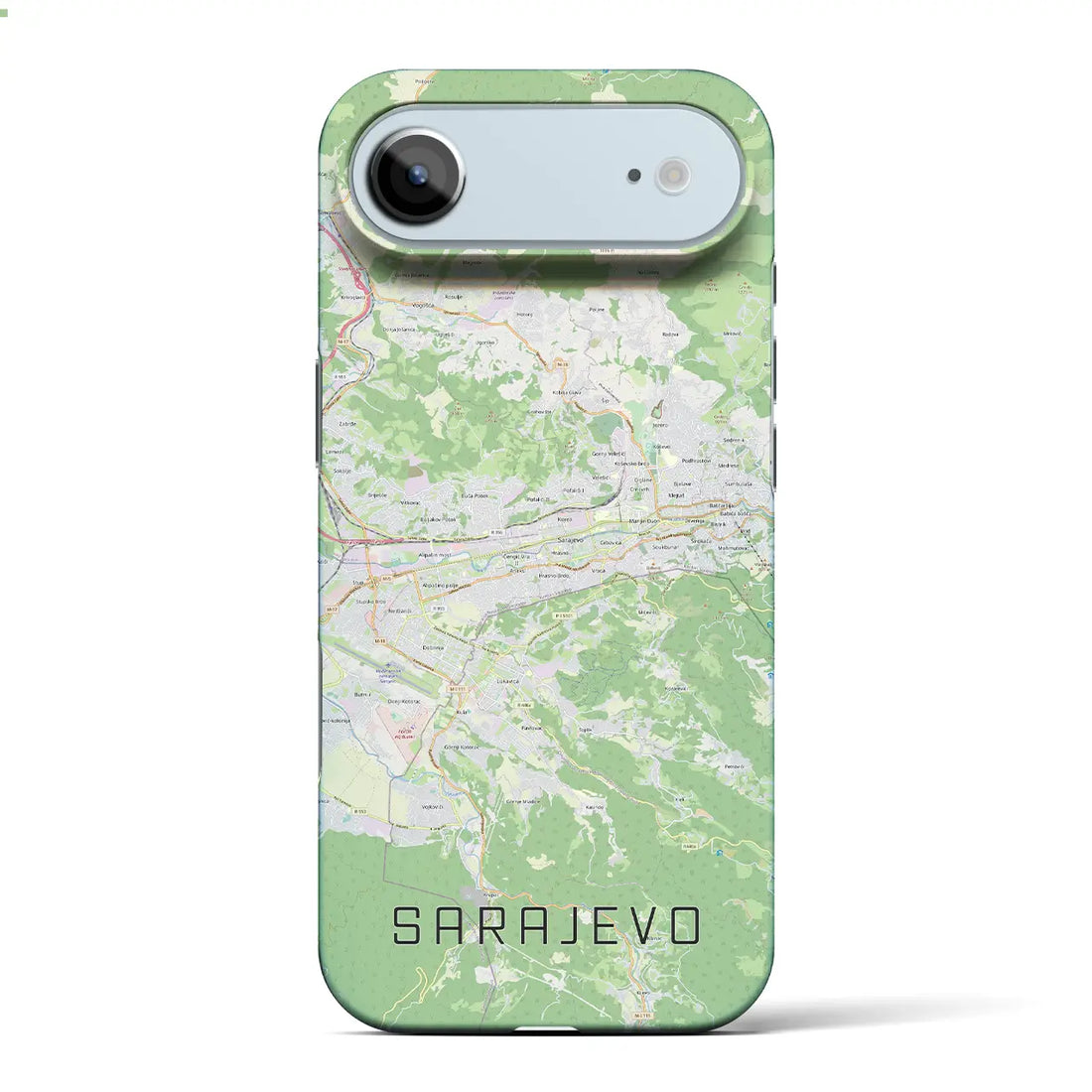 【サラエヴォ（ボスニア・ヘルツェゴビナ）】地図柄iPhoneケース（バックカバータイプ）ブラック・iPhone 17 Pro Max 用