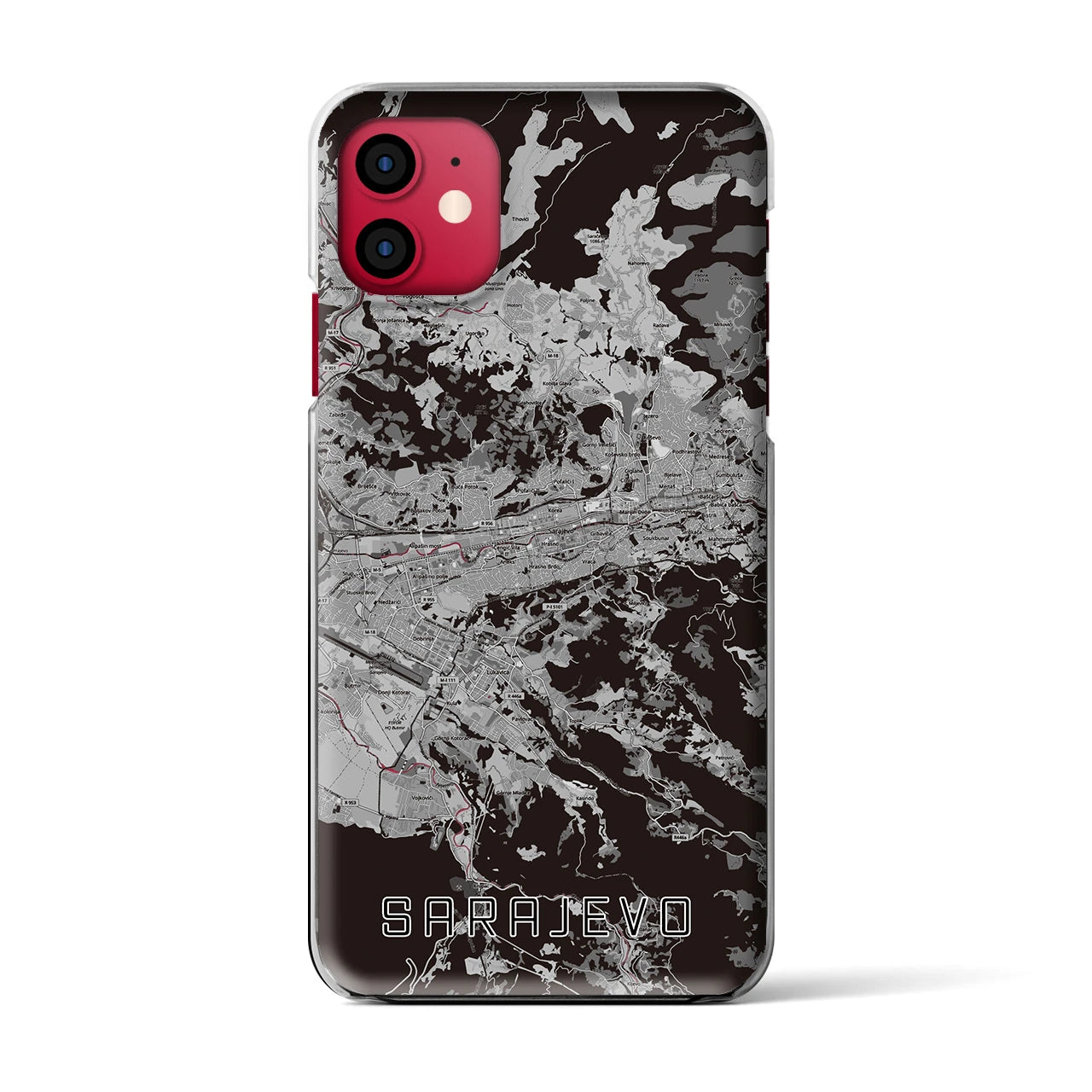 【サラエヴォ（ボスニア・ヘルツェゴビナ）】地図柄iPhoneケース（クリアタイプ）