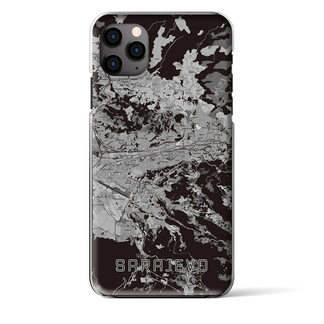 【サラエヴォ（ボスニア・ヘルツェゴビナ）】地図柄iPhoneケース（クリアタイプ）