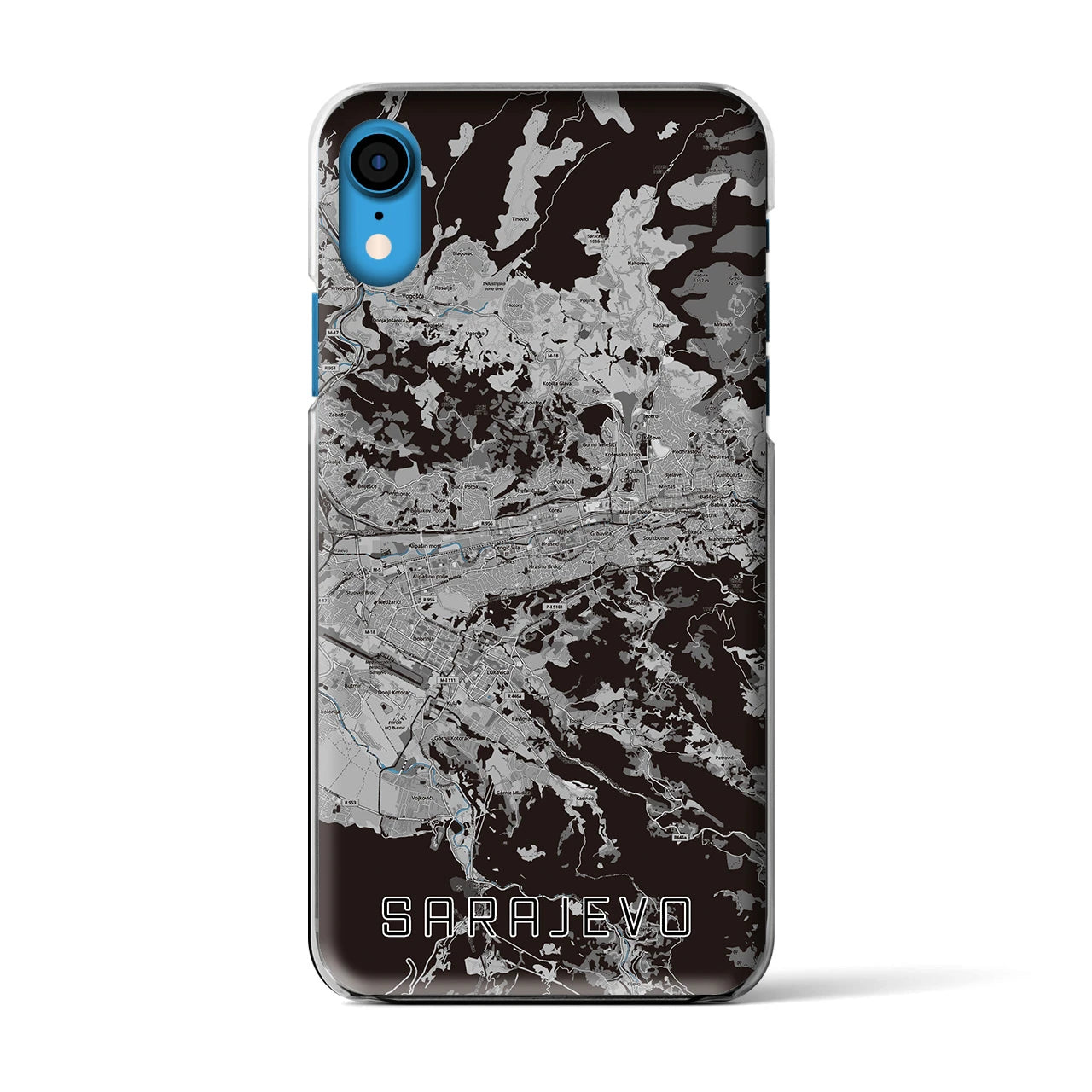 【サラエヴォ（ボスニア・ヘルツェゴビナ）】地図柄iPhoneケース（クリアタイプ）
