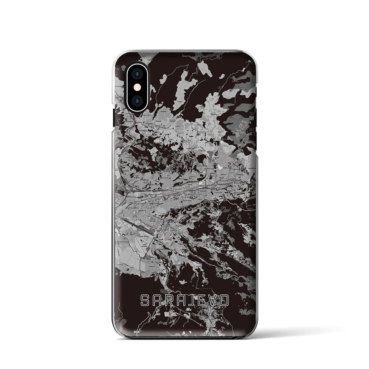 【サラエヴォ（ボスニア・ヘルツェゴビナ）】地図柄iPhoneケース（クリアタイプ）