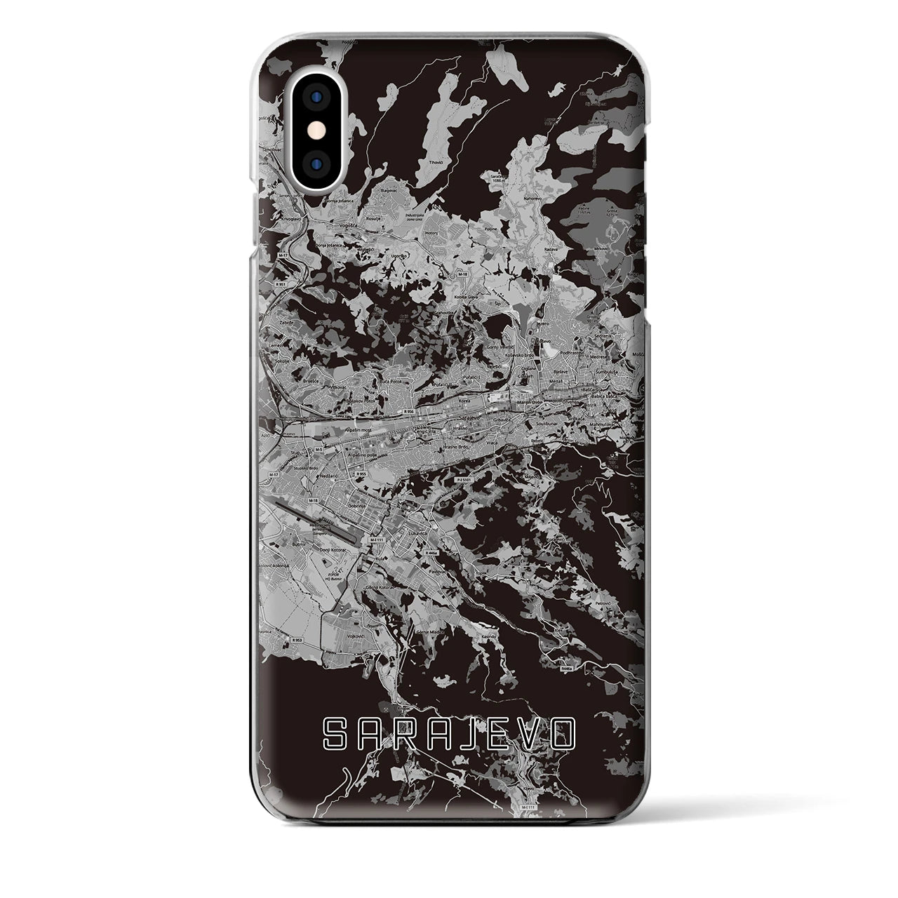 【サラエヴォ（ボスニア・ヘルツェゴビナ）】地図柄iPhoneケース（クリアタイプ）