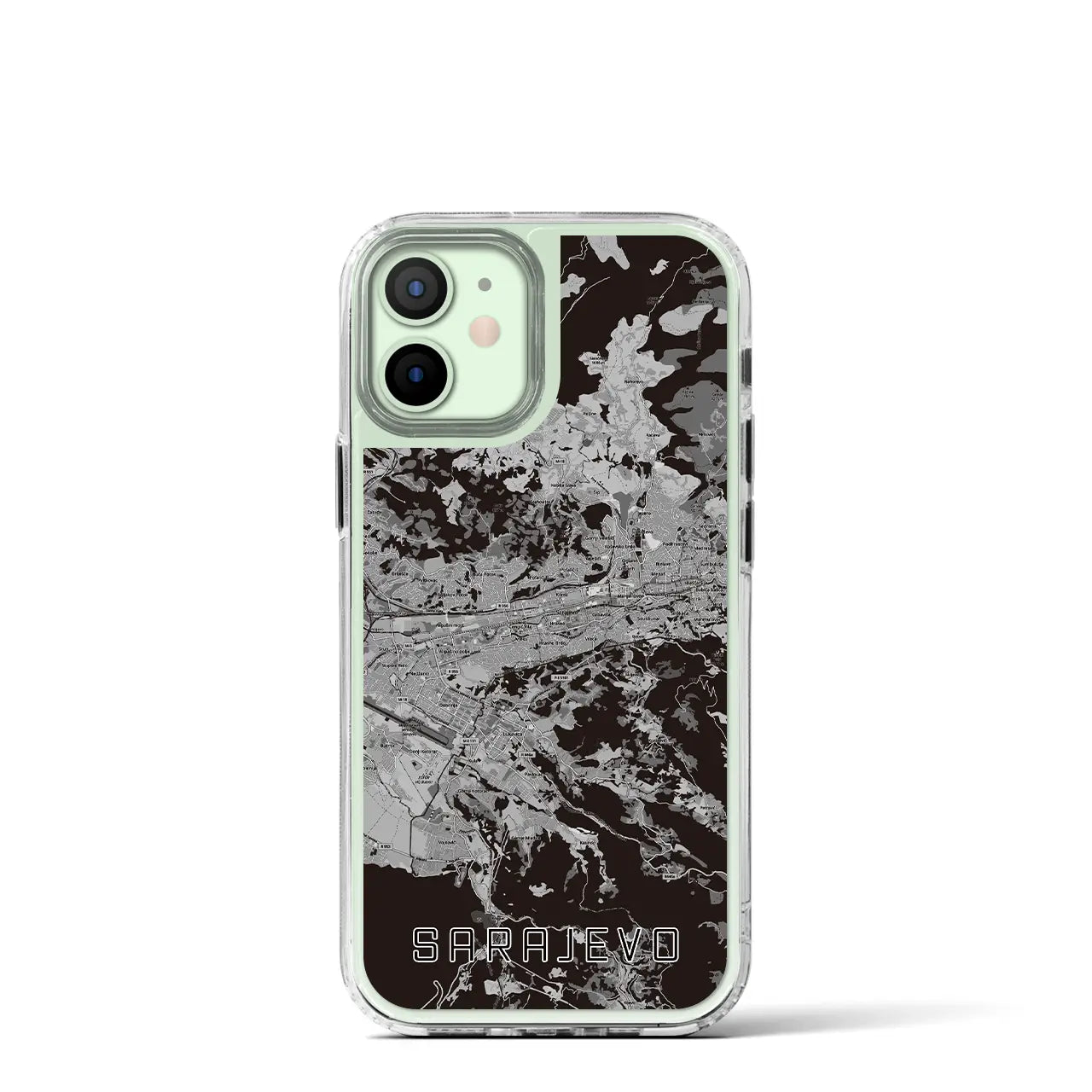 【サラエヴォ（ボスニア・ヘルツェゴビナ）】地図柄iPhoneケース（MagSafeタイプ）