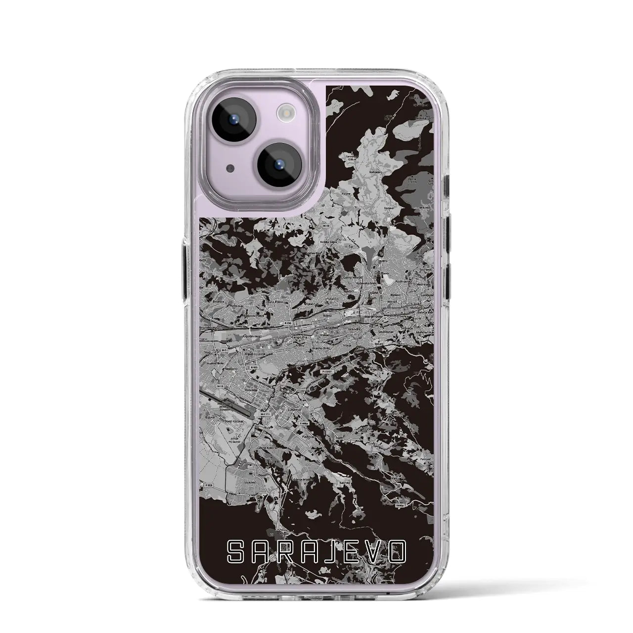【サラエヴォ（ボスニア・ヘルツェゴビナ）】地図柄iPhoneケース（MagSafeタイプ）