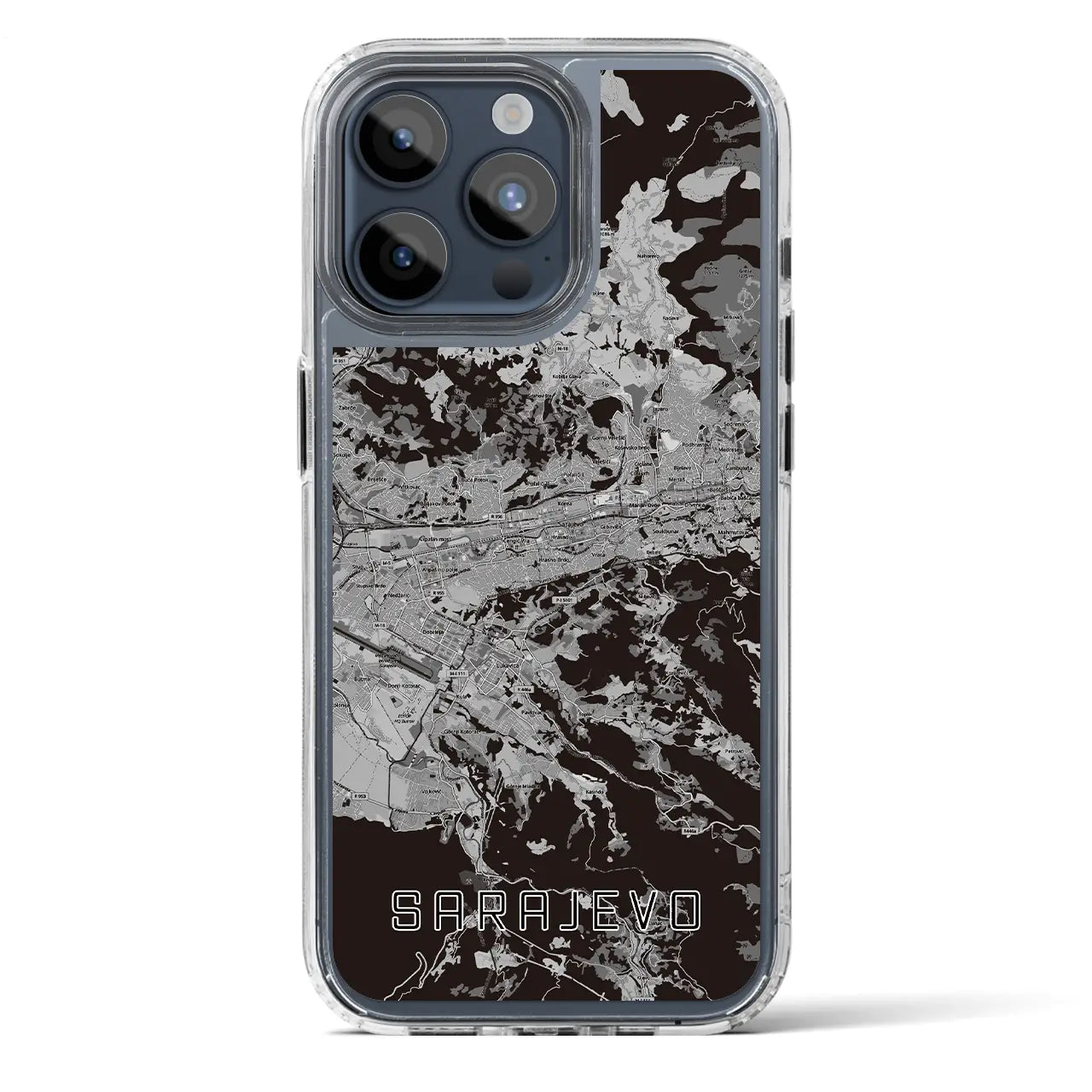 【サラエヴォ（ボスニア・ヘルツェゴビナ）】地図柄iPhoneケース（MagSafeタイプ）