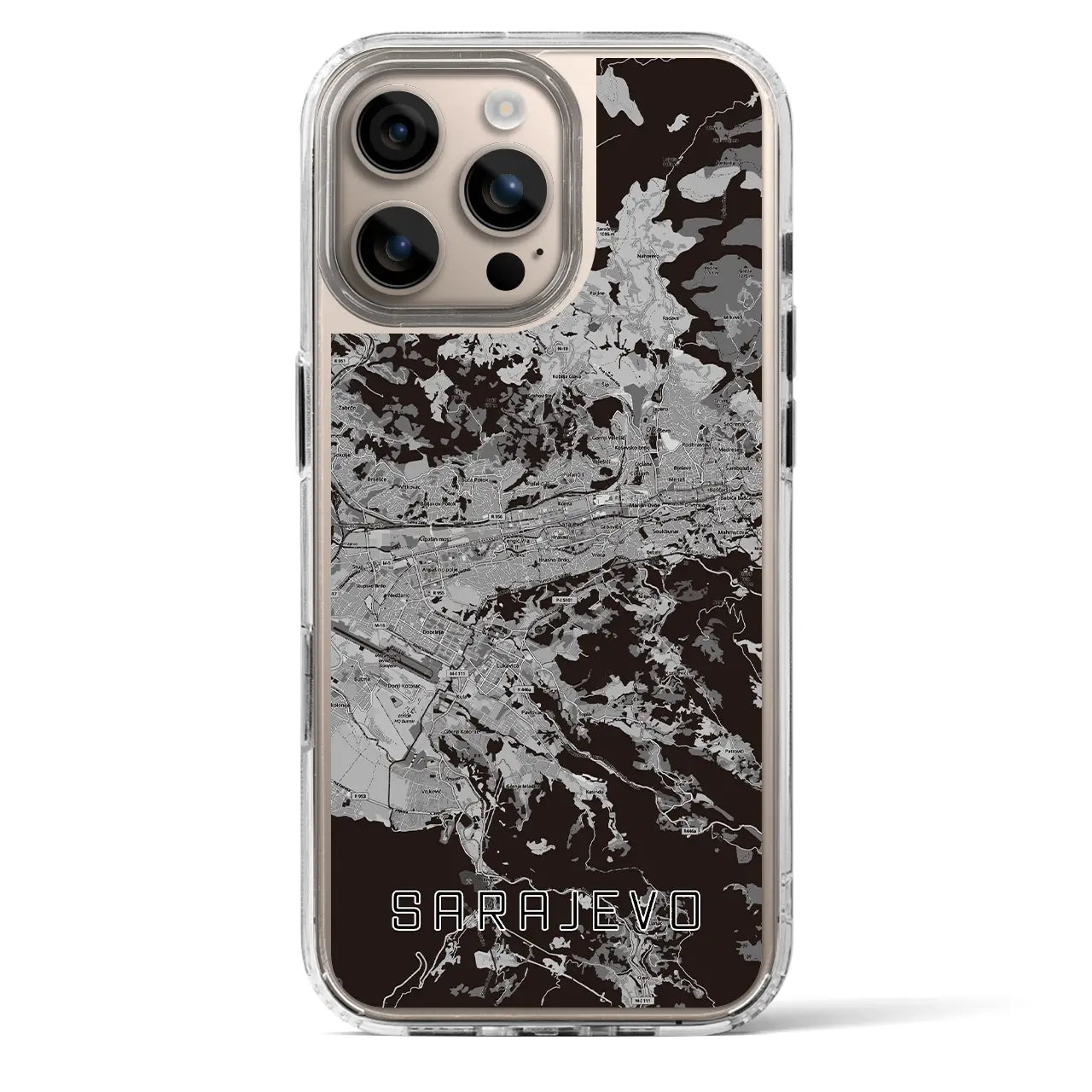 【サラエヴォ（ボスニア・ヘルツェゴビナ）】地図柄iPhoneケース（MagSafeタイプ）