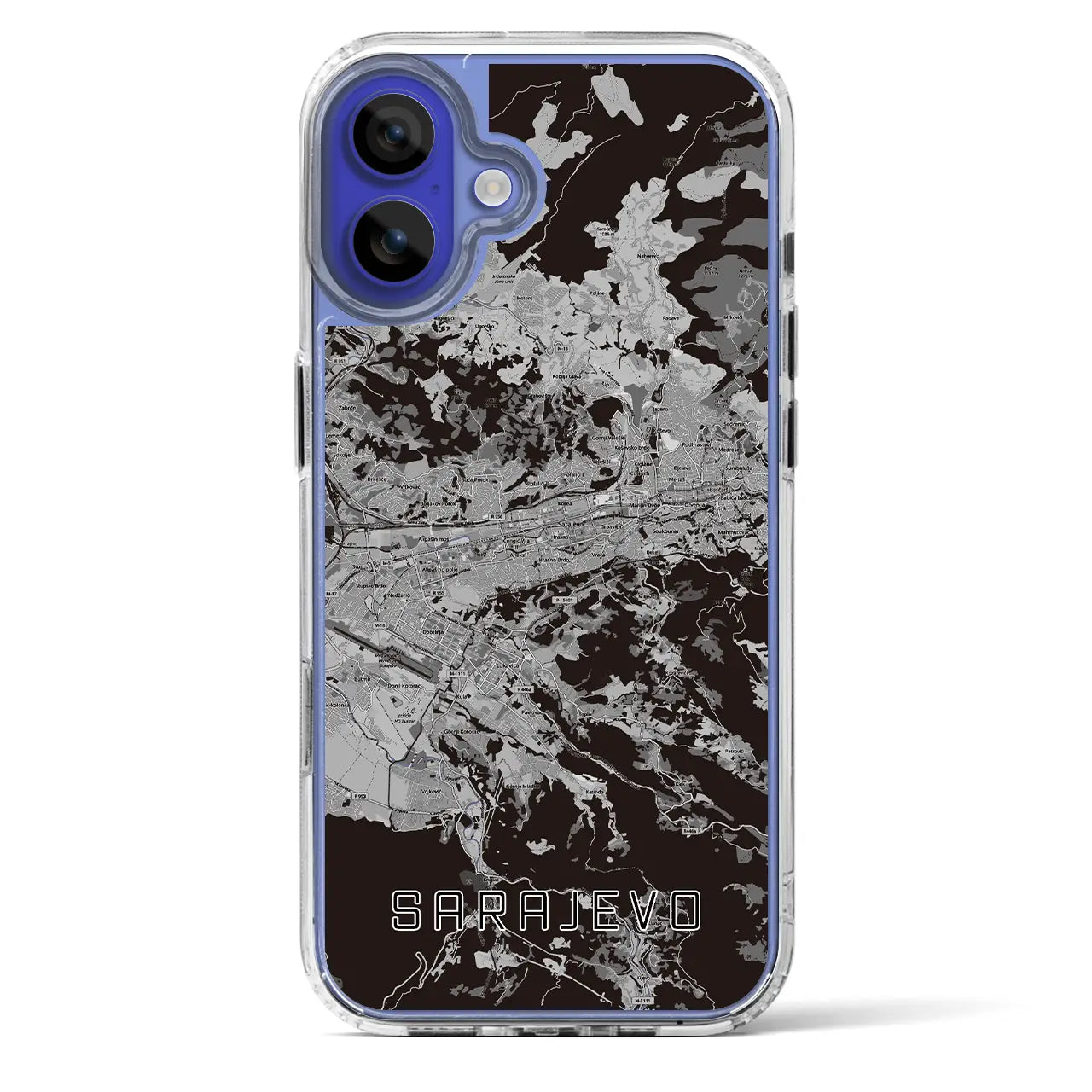 【サラエヴォ（ボスニア・ヘルツェゴビナ）】地図柄iPhoneケース（MagSafeタイプ）
