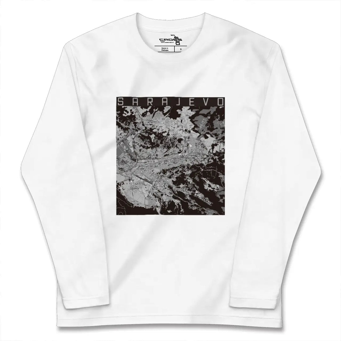 【サラエヴォ(ボスニア・ヘルツェゴビナ)】地図柄ロングスリーブTシャツ