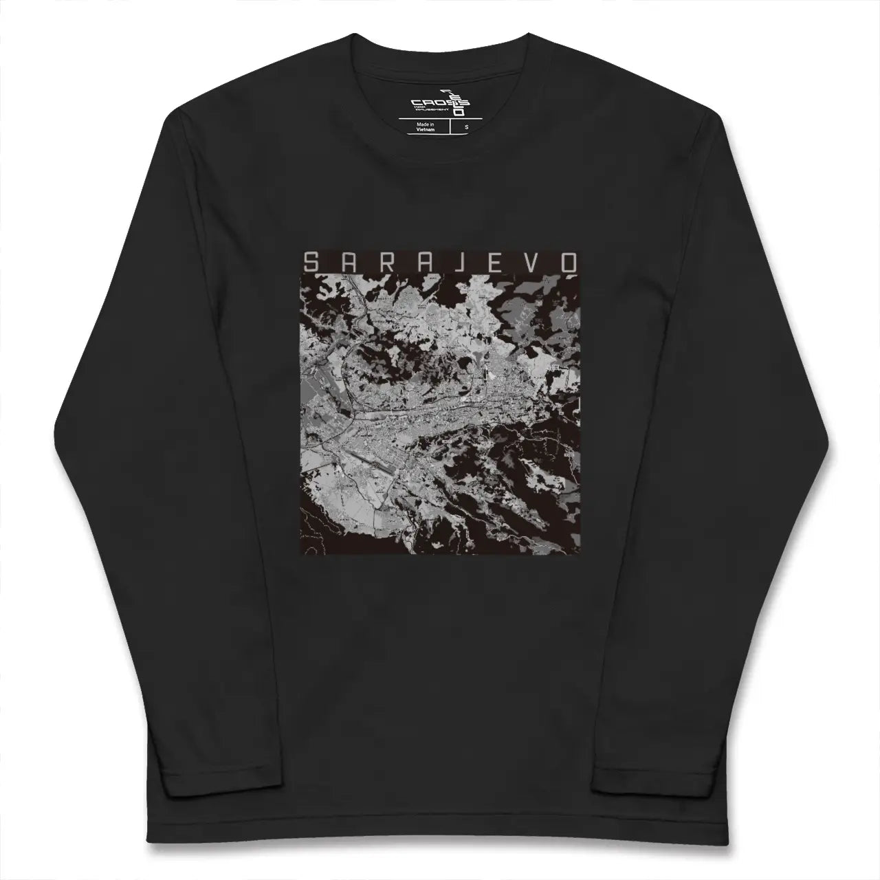 【サラエヴォ（ボスニア・ヘルツェゴビナ）】地図柄ロングスリーブTシャツ