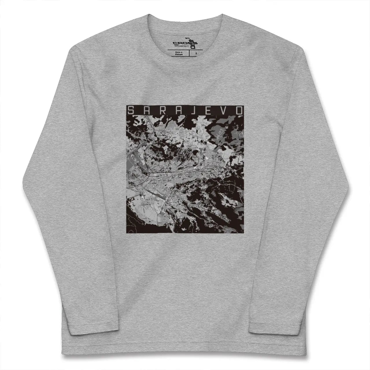 【サラエヴォ（ボスニア・ヘルツェゴビナ）】地図柄ロングスリーブTシャツ