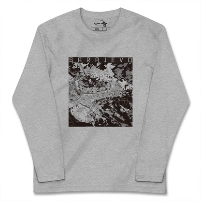 【サラエヴォ（ボスニア・ヘルツェゴビナ）】地図柄ロングスリーブTシャツ