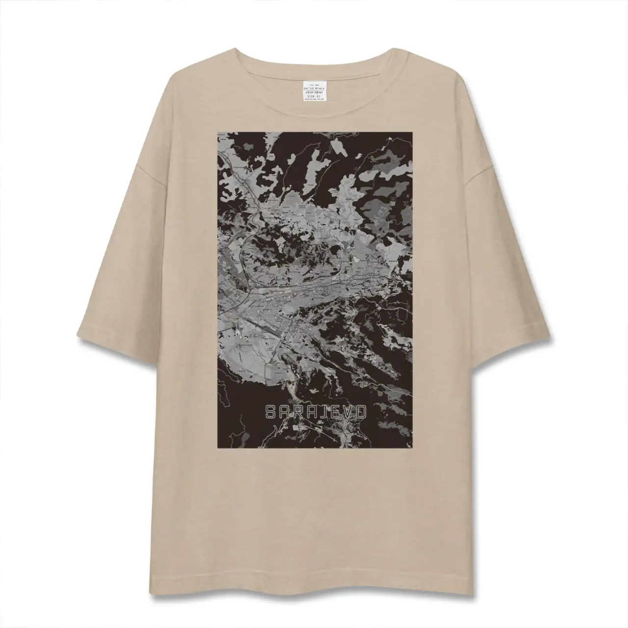 【サラエヴォ（ボスニア・ヘルツェゴビナ）】地図柄ビッグシルエットTシャツ