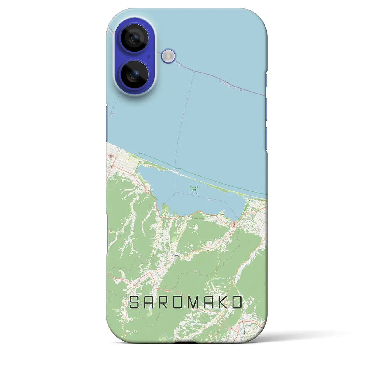 【サロマ湖（北海道）】地図柄iPhoneケース（バックカバータイプ）