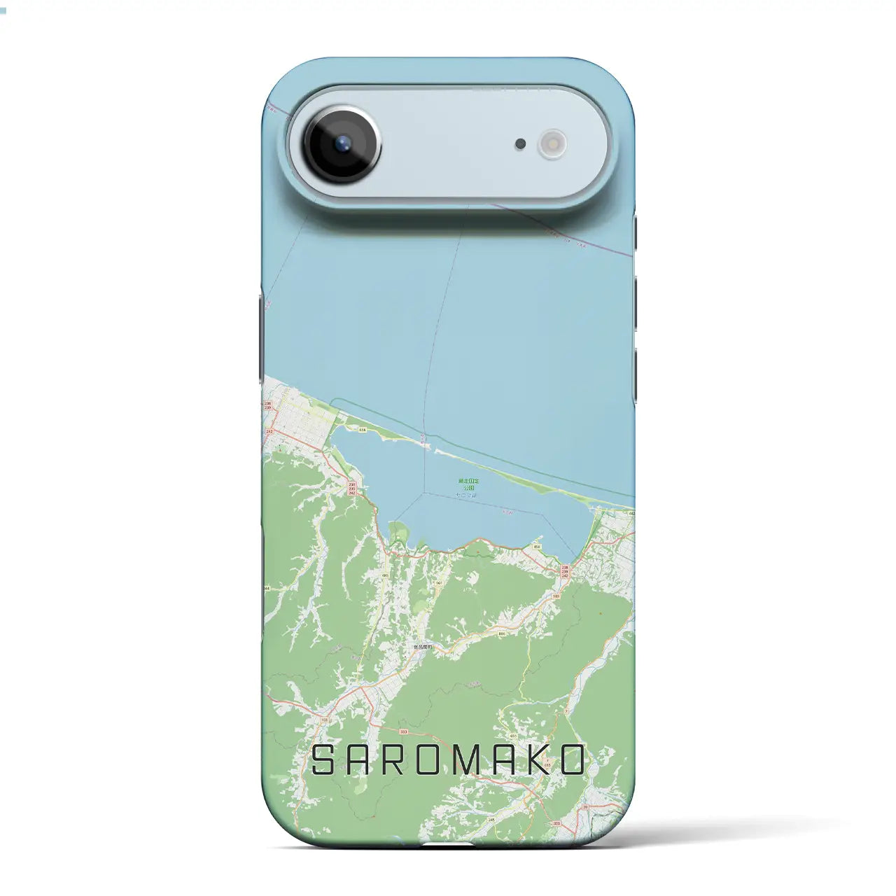 【サロマ湖（北海道）】地図柄iPhoneケース（バックカバータイプ）