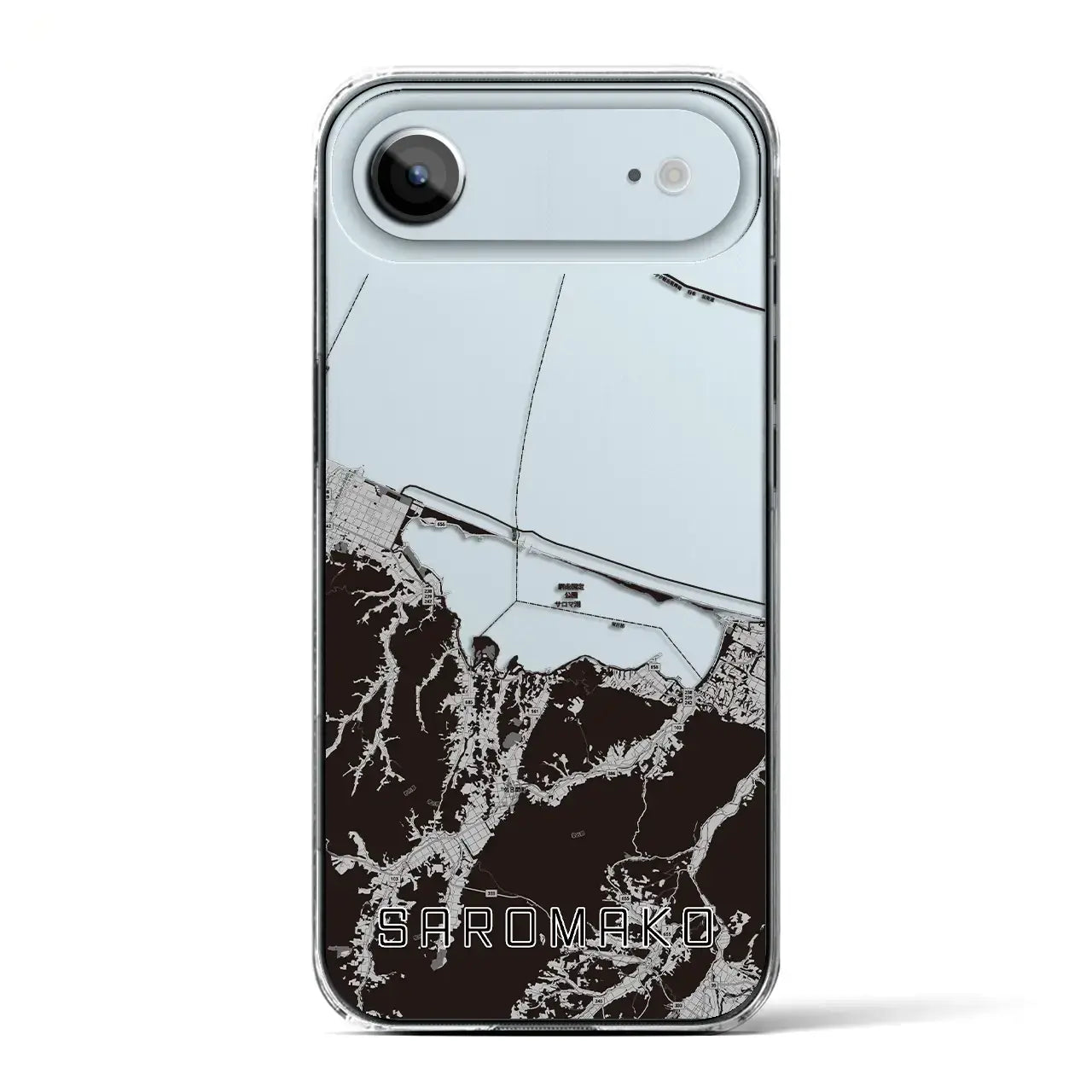 【サロマ湖（北海道）】地図柄iPhoneケース（クリアタイプ）