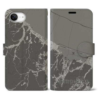 【サロマ湖（北海道）】地図柄iPhoneケース（手帳タイプ）