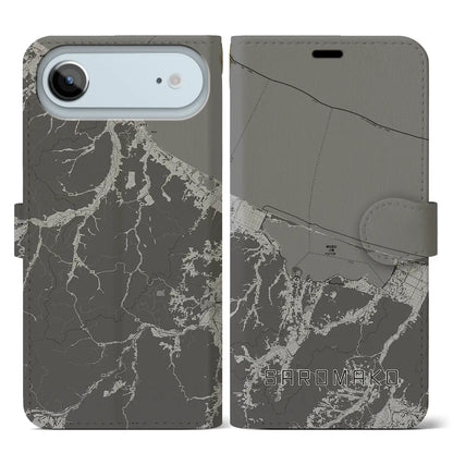 【サロマ湖（北海道）】地図柄iPhoneケース（手帳タイプ）