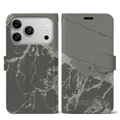 【サロマ湖（北海道）】地図柄iPhoneケース（手帳タイプ）