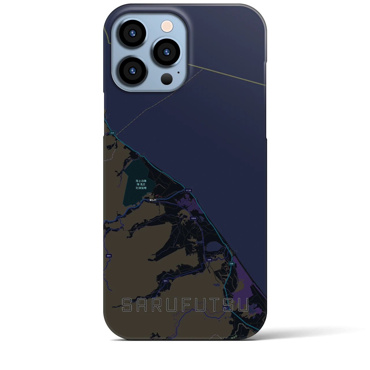 【猿払（北海道）】地図柄iPhoneケース（バックカバータイプ）