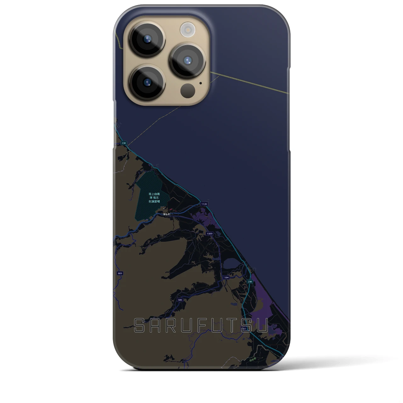 【猿払（北海道）】地図柄iPhoneケース（バックカバータイプ）