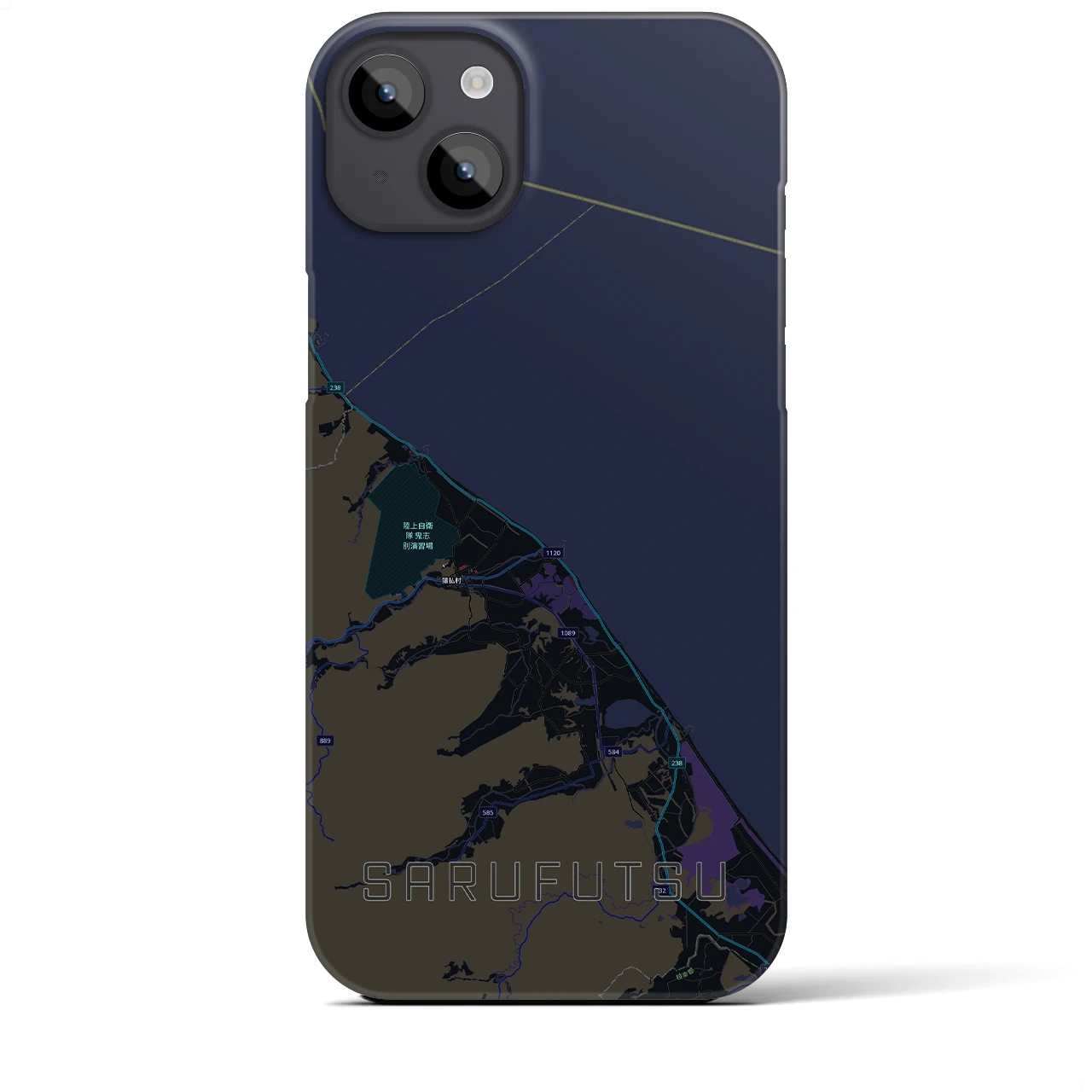 【猿払（北海道）】地図柄iPhoneケース（バックカバータイプ）