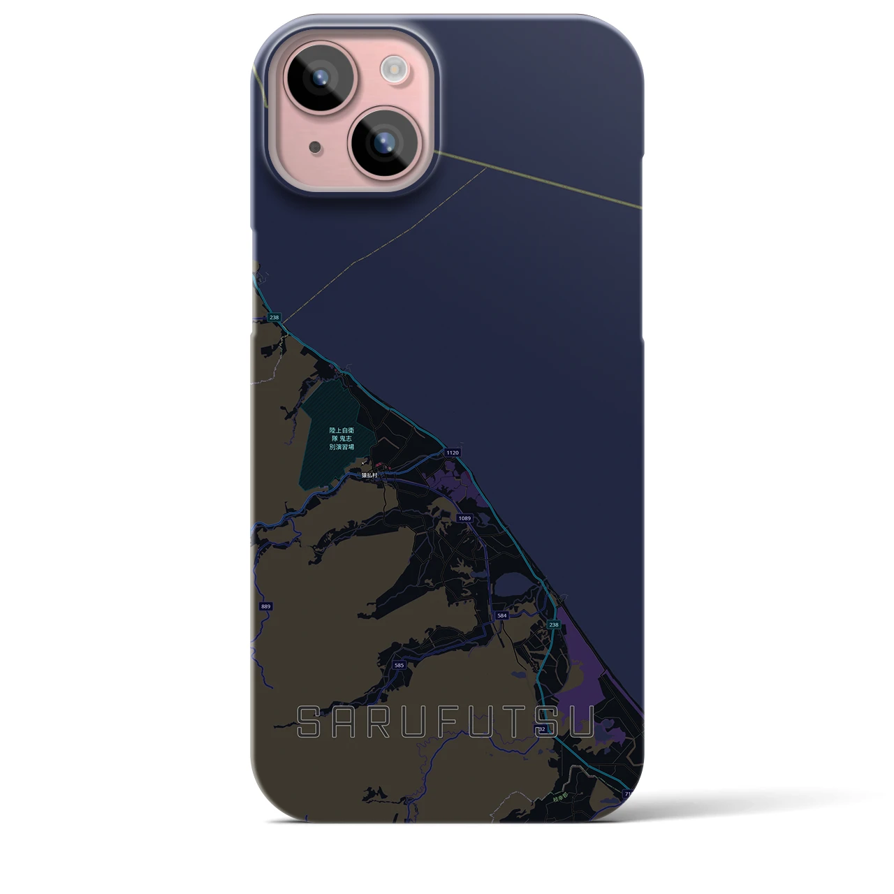 【猿払（北海道）】地図柄iPhoneケース（バックカバータイプ）