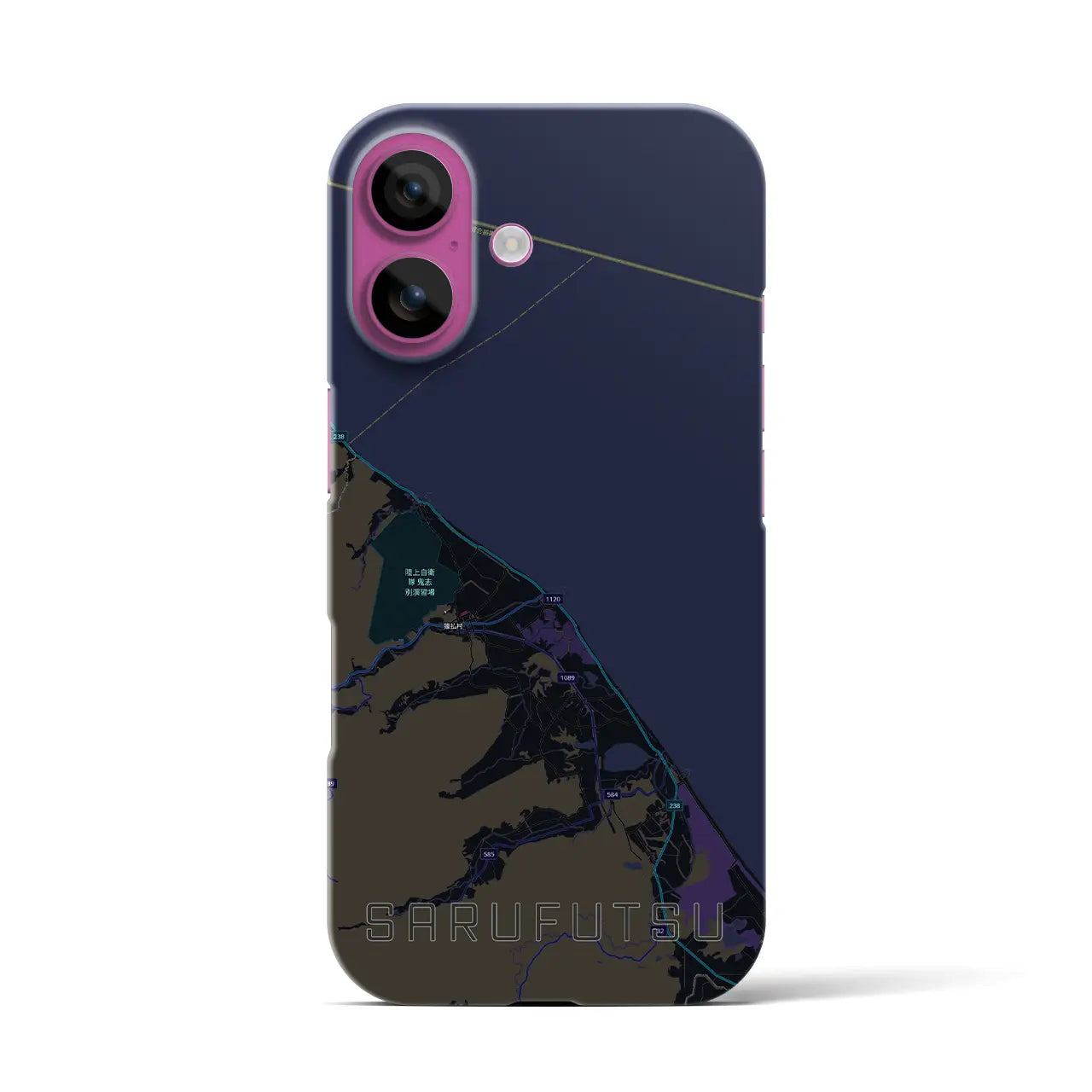【猿払（北海道）】地図柄iPhoneケース（バックカバータイプ）