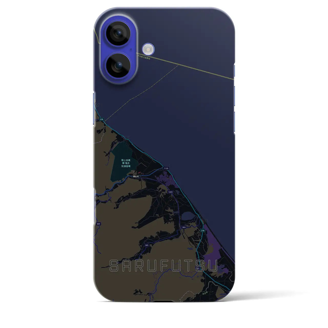 【猿払（北海道）】地図柄iPhoneケース（バックカバータイプ）