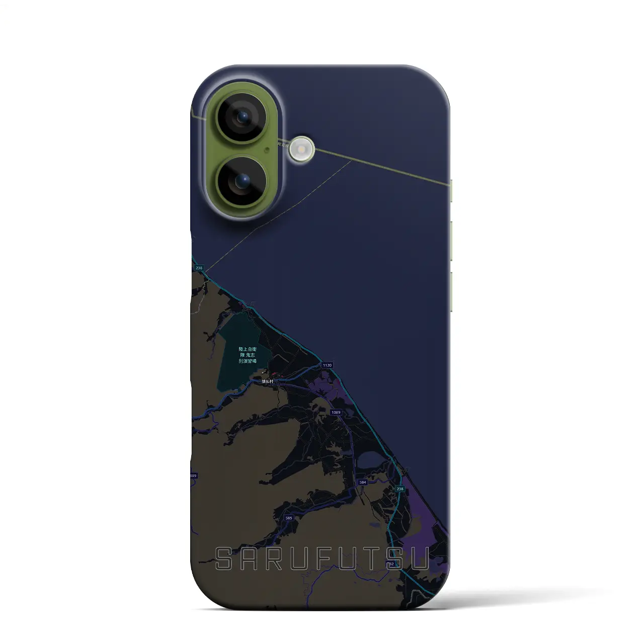 【猿払（北海道）】地図柄iPhoneケース（バックカバータイプ）
