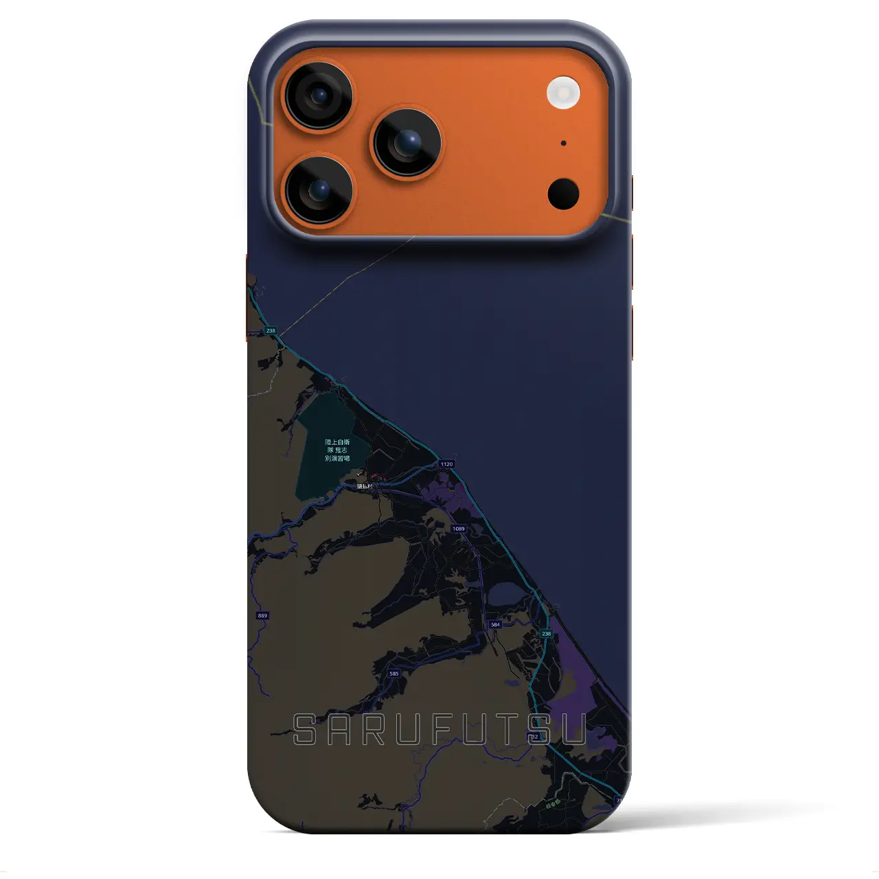 【猿払（北海道）】地図柄iPhoneケース（バックカバータイプ）