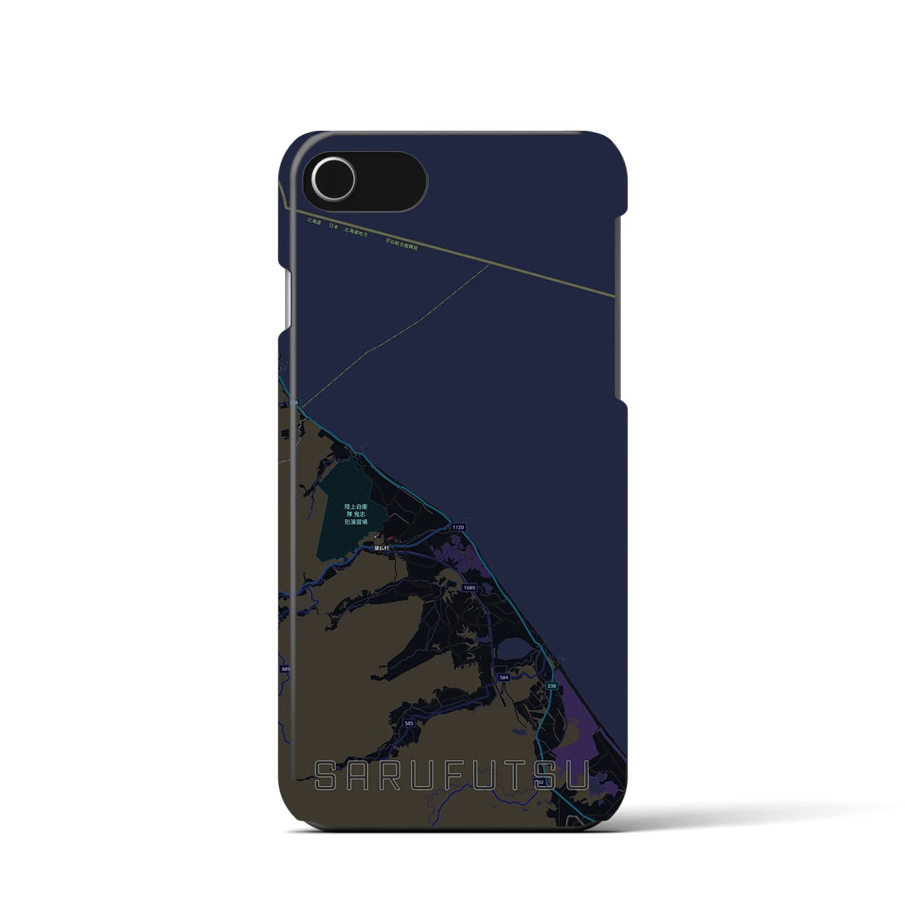 【猿払（北海道）】地図柄iPhoneケース（バックカバータイプ）