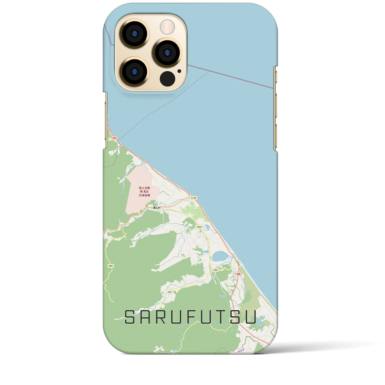 【猿払（北海道）】地図柄iPhoneケース（バックカバータイプ）