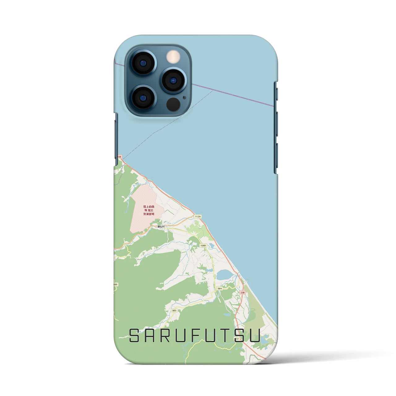 【猿払（北海道）】地図柄iPhoneケース（バックカバータイプ）