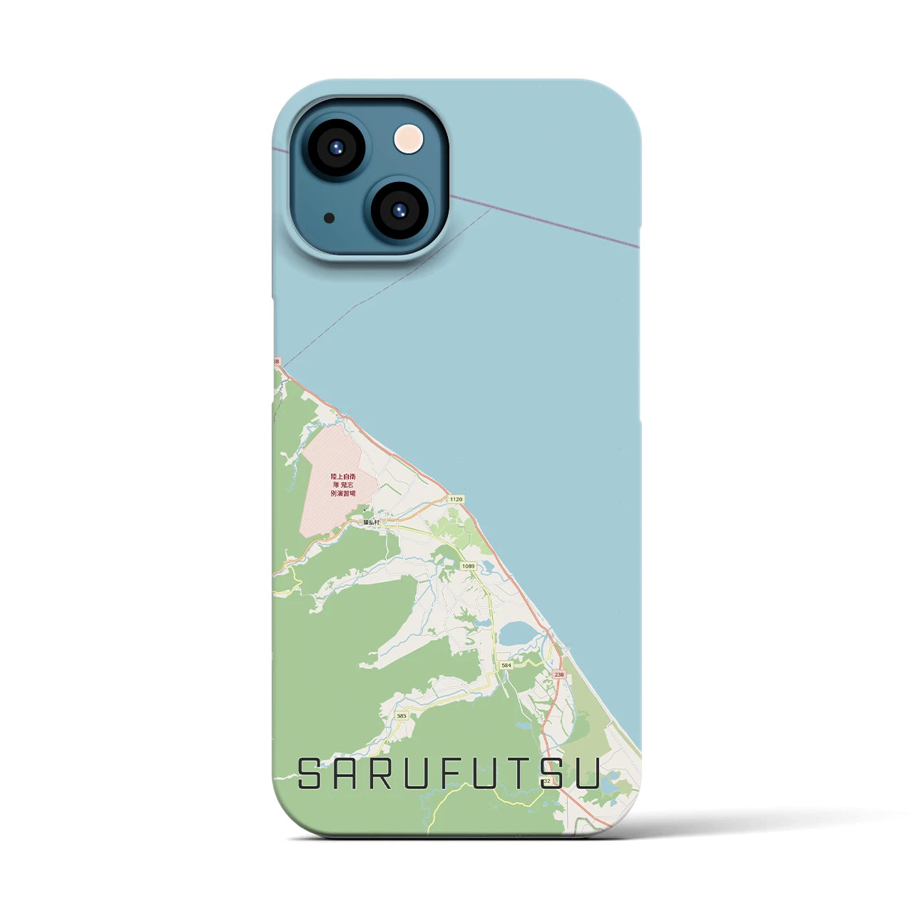 【猿払（北海道）】地図柄iPhoneケース（バックカバータイプ）