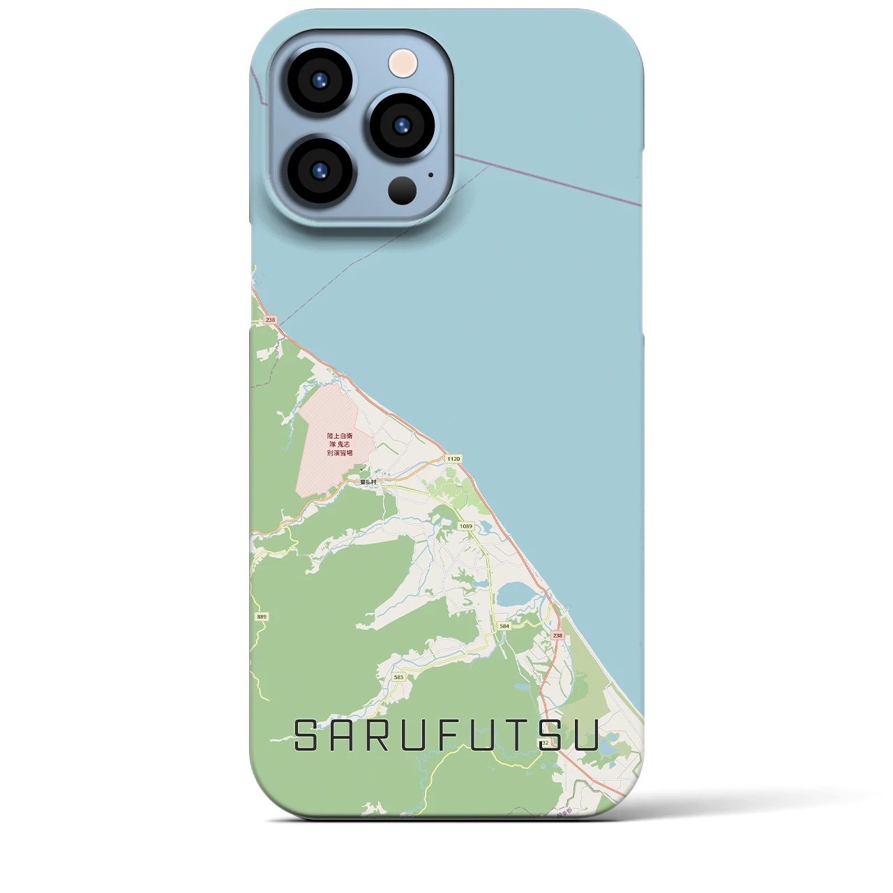 【猿払（北海道）】地図柄iPhoneケース（バックカバータイプ）