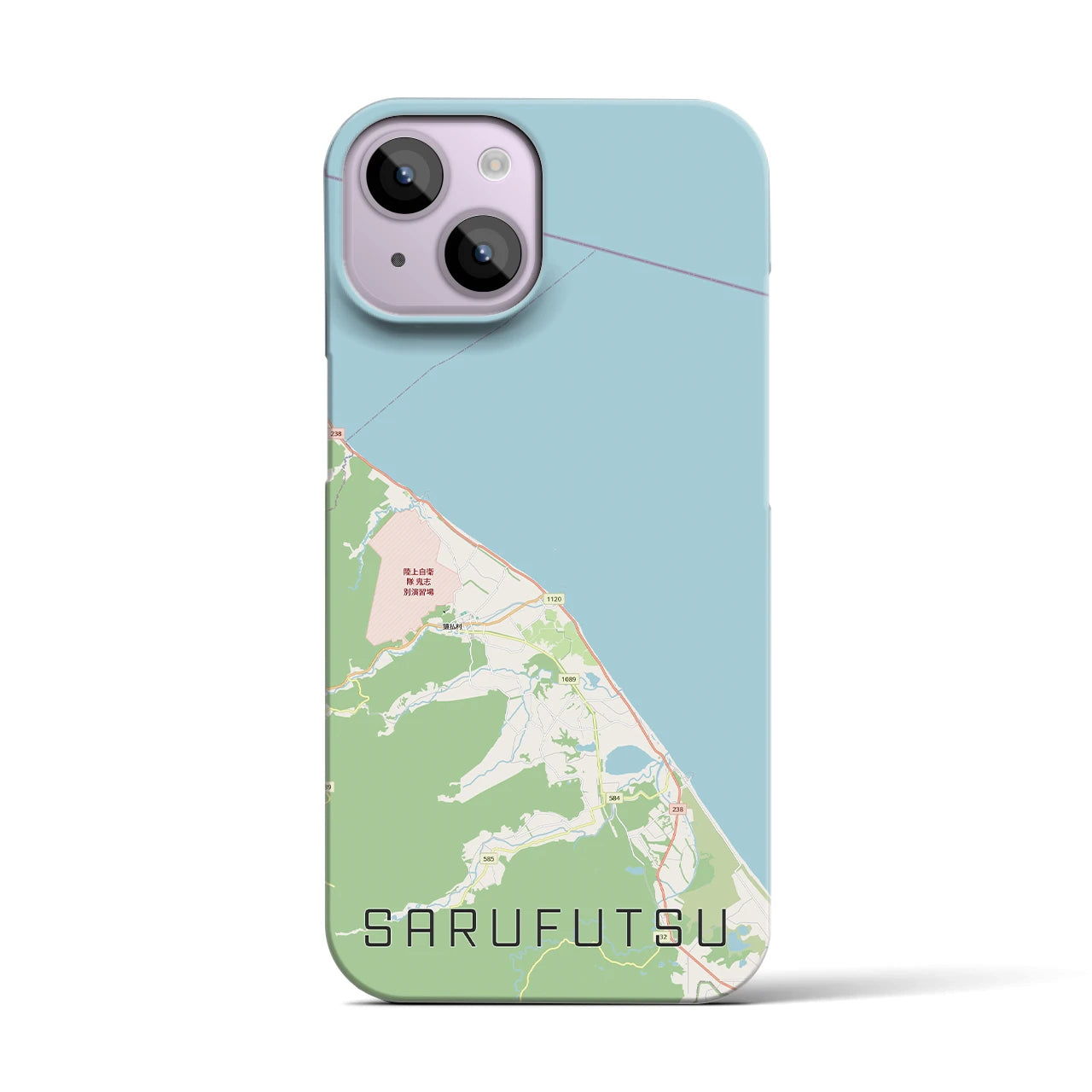 【猿払（北海道）】地図柄iPhoneケース（バックカバータイプ）