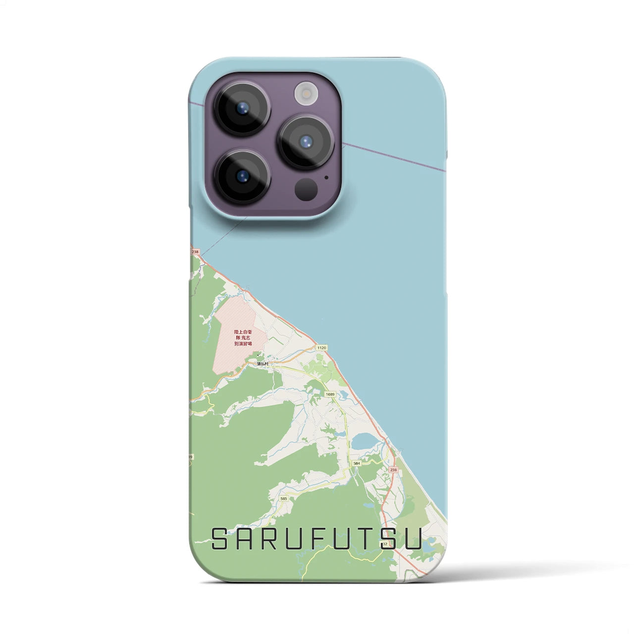 【猿払（北海道）】地図柄iPhoneケース（バックカバータイプ）