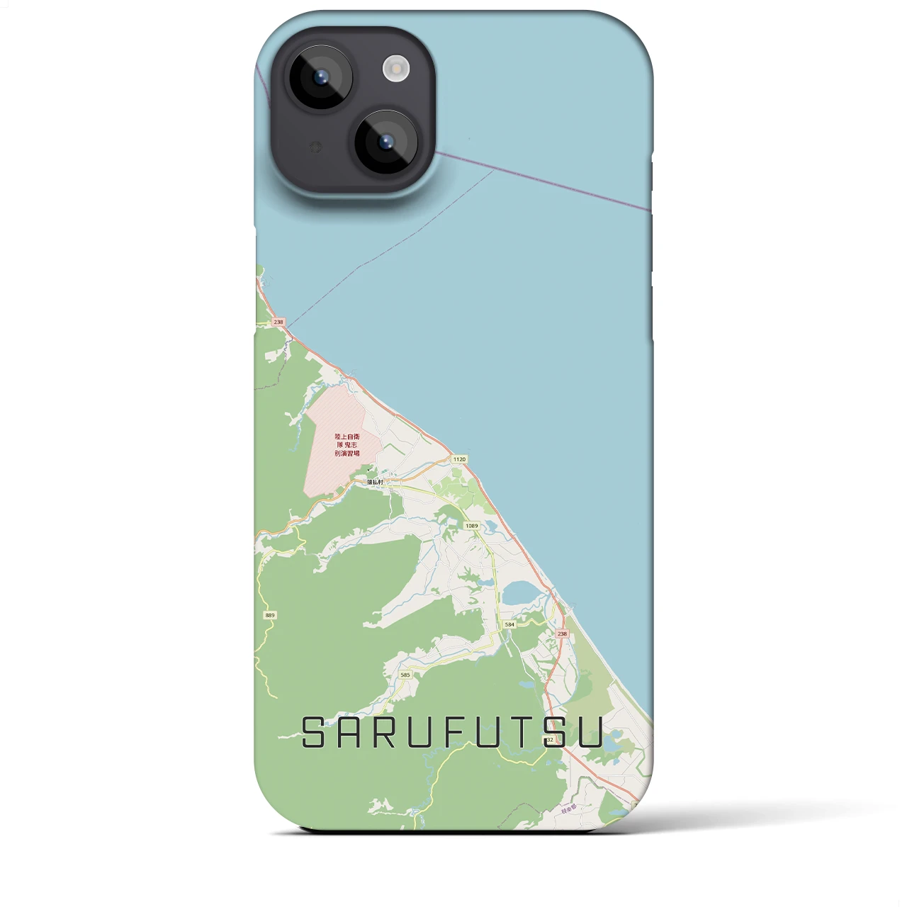 【猿払（北海道）】地図柄iPhoneケース（バックカバータイプ）
