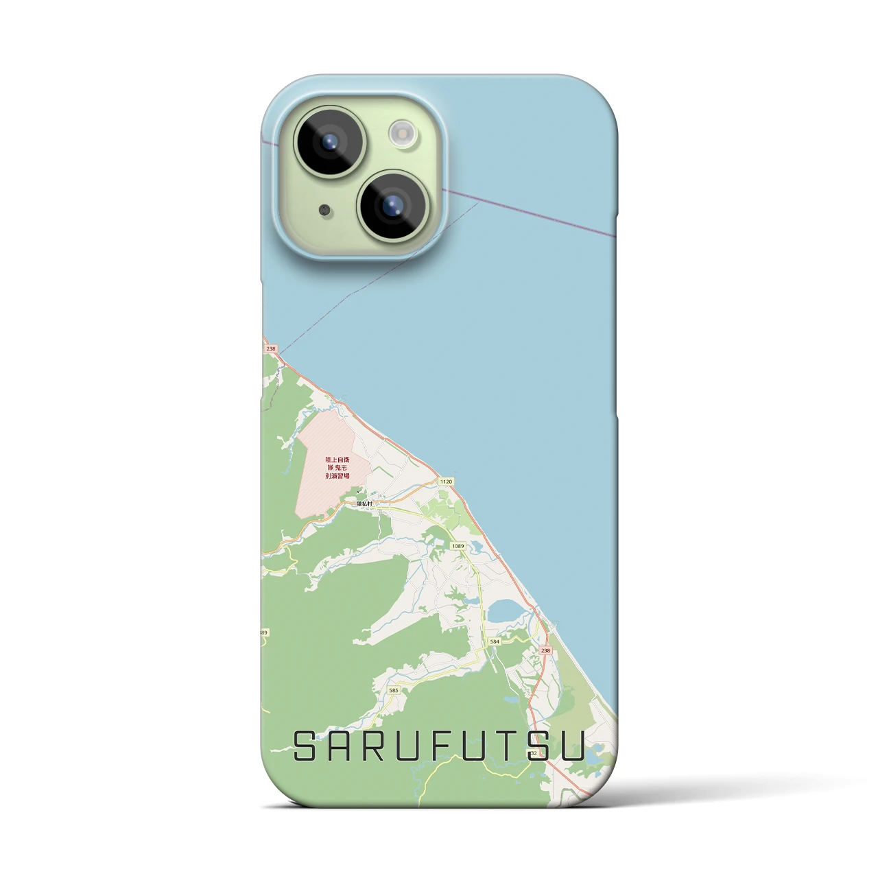 【猿払（北海道）】地図柄iPhoneケース（バックカバータイプ）