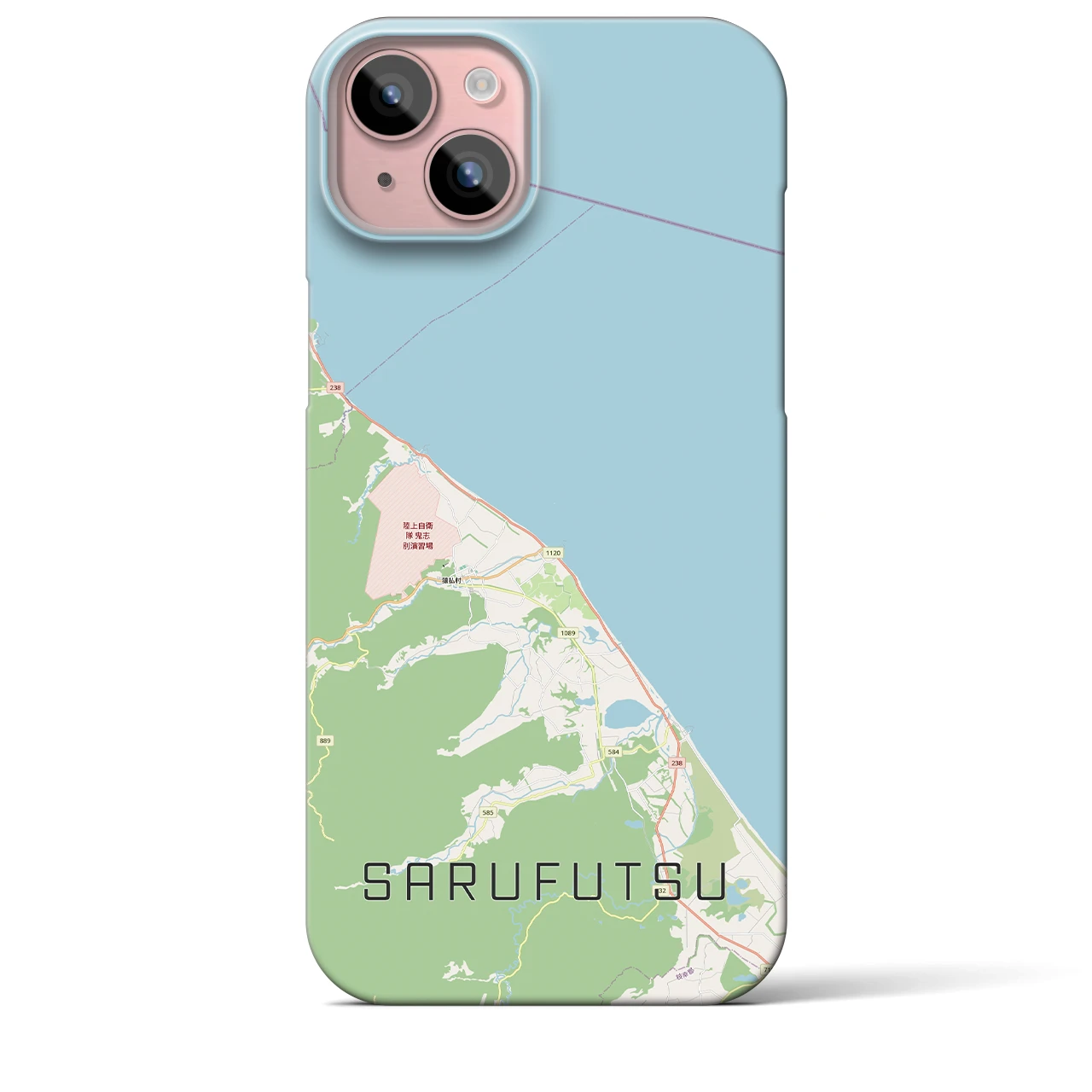 【猿払（北海道）】地図柄iPhoneケース（バックカバータイプ）