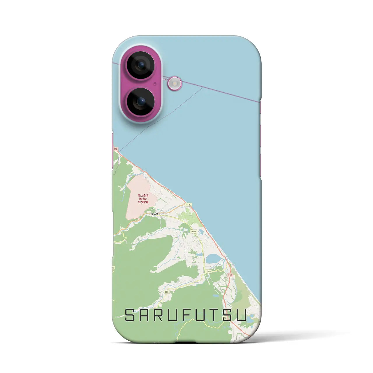 【猿払（北海道）】地図柄iPhoneケース（バックカバータイプ）