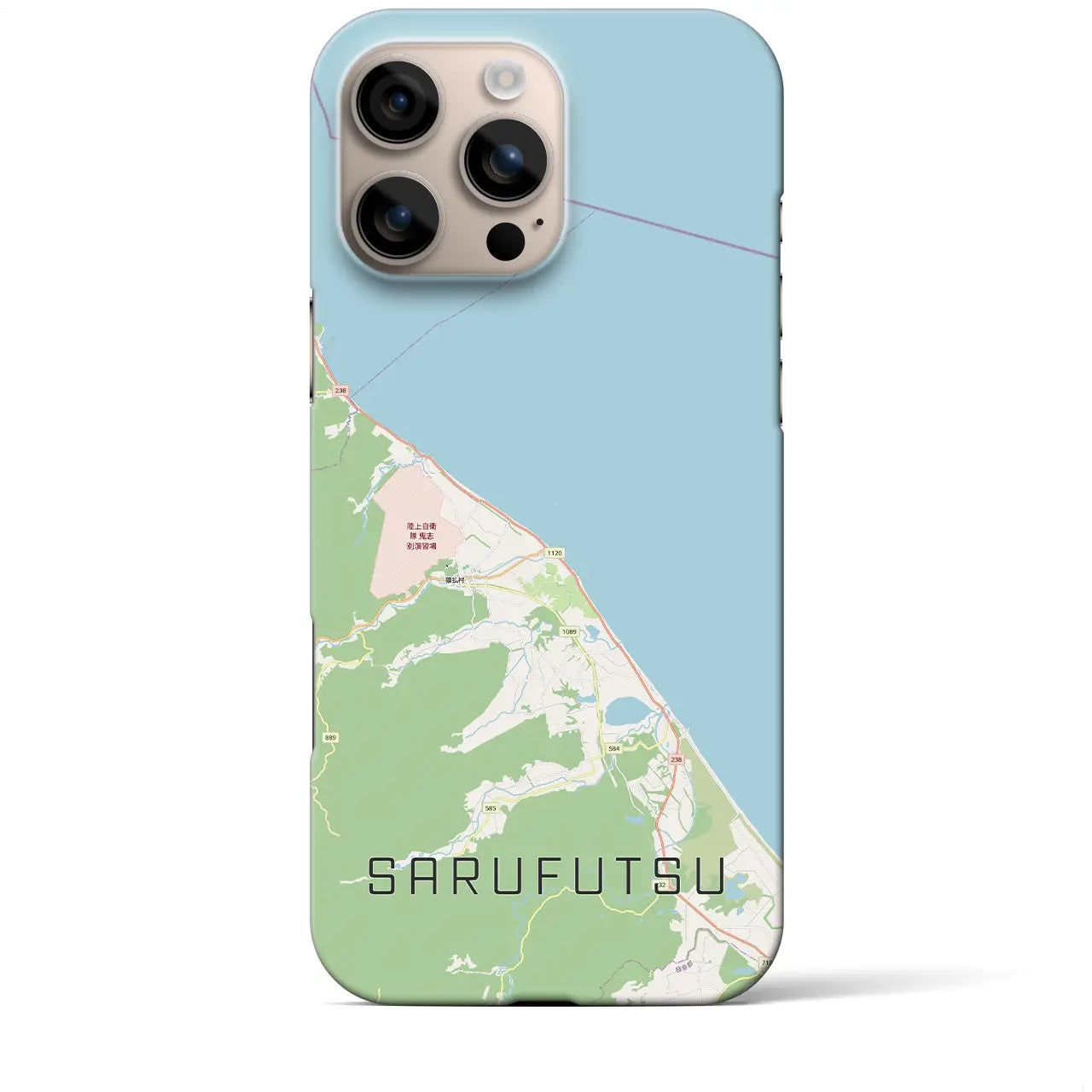 【猿払（北海道）】地図柄iPhoneケース（バックカバータイプ）