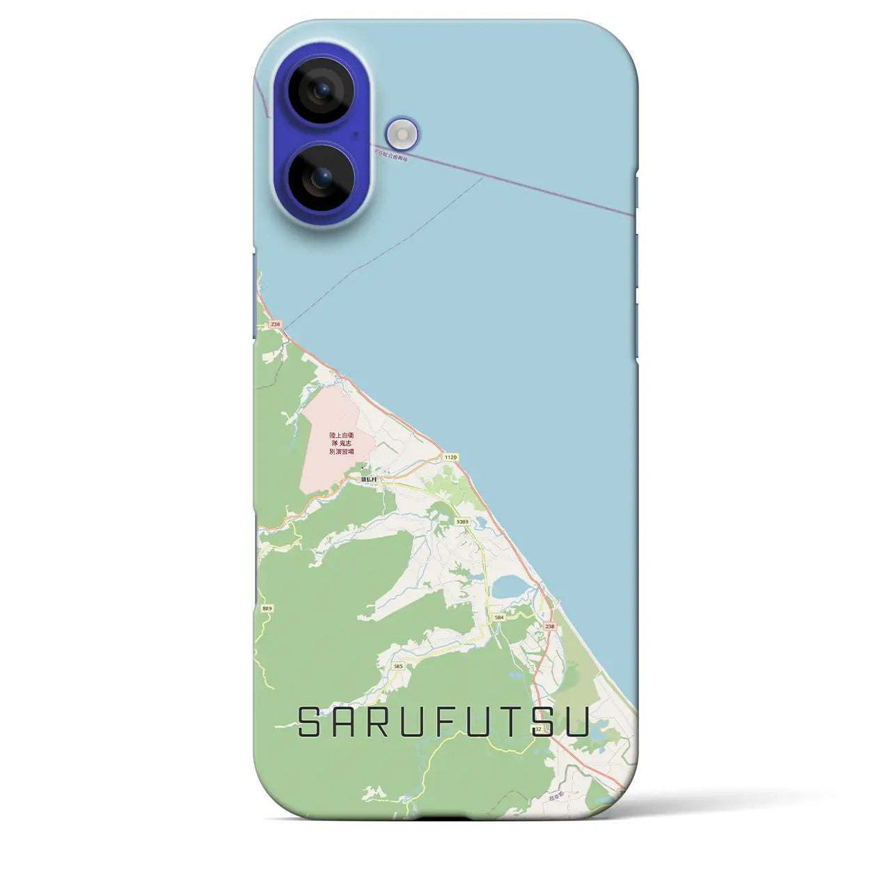 【猿払（北海道）】地図柄iPhoneケース（バックカバータイプ）