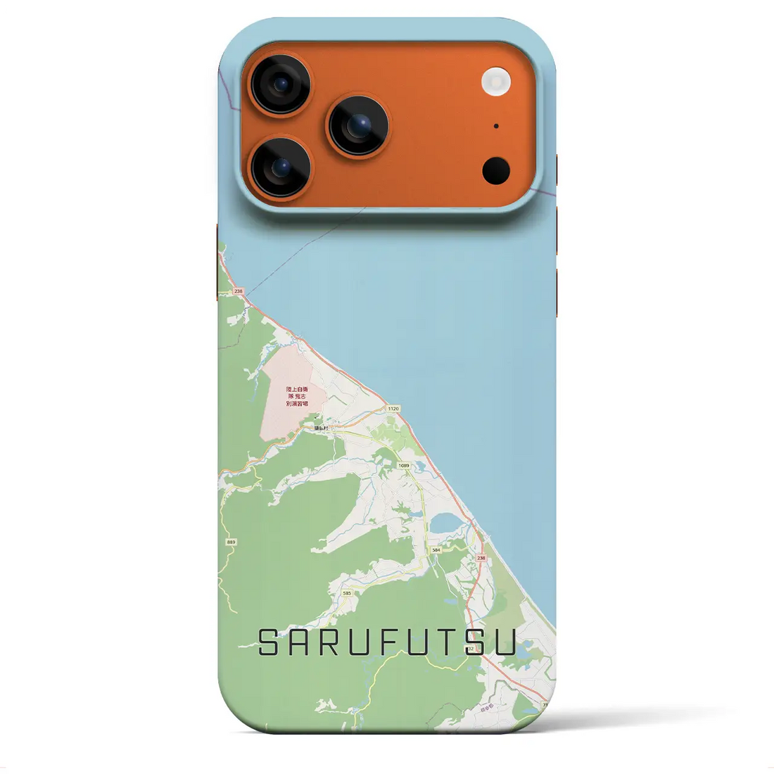 【猿払（北海道）】地図柄iPhoneケース（バックカバータイプ）ナチュラル・iPhone 17 Pro Max 用