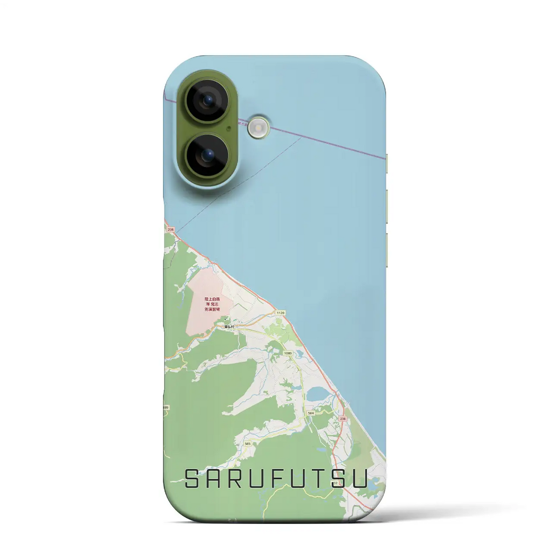 【猿払（北海道）】地図柄iPhoneケース（バックカバータイプ）ブラック・iPhone 17 Pro Max 用