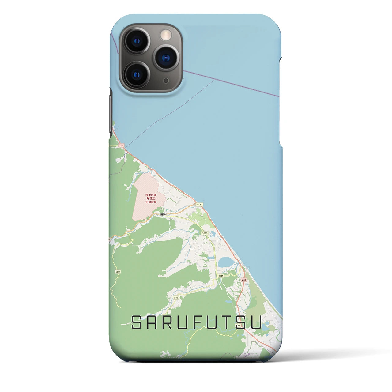 【猿払（北海道）】地図柄iPhoneケース（バックカバータイプ）