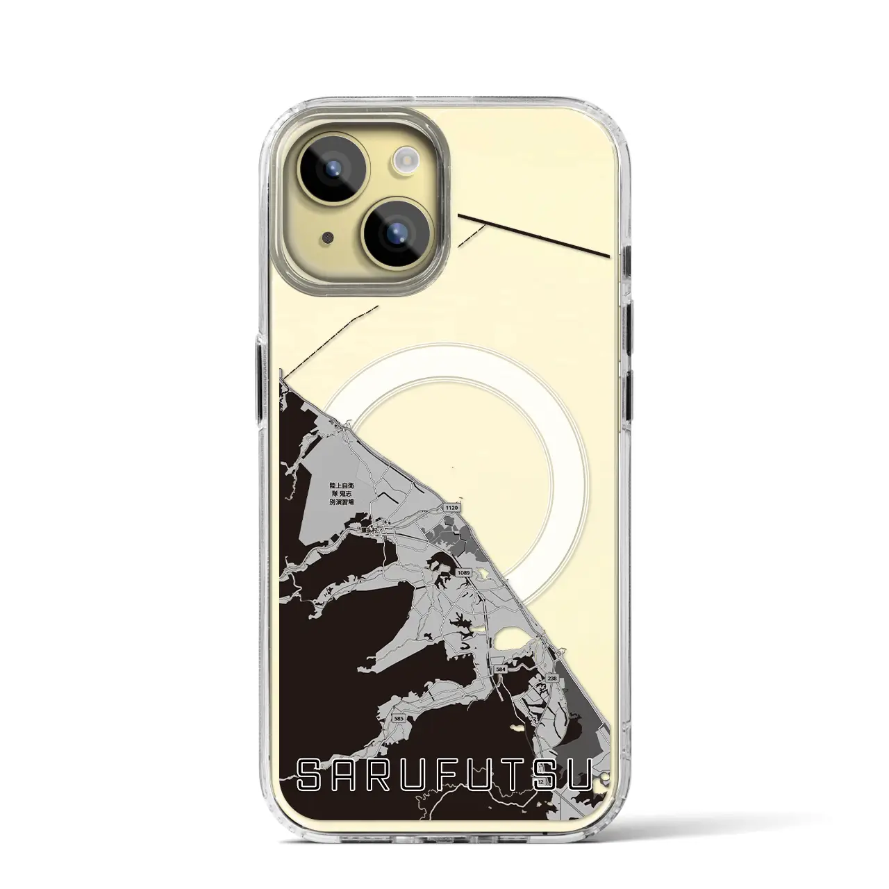 【猿払（北海道）】地図柄iPhoneケース（MagSafeタイプ）