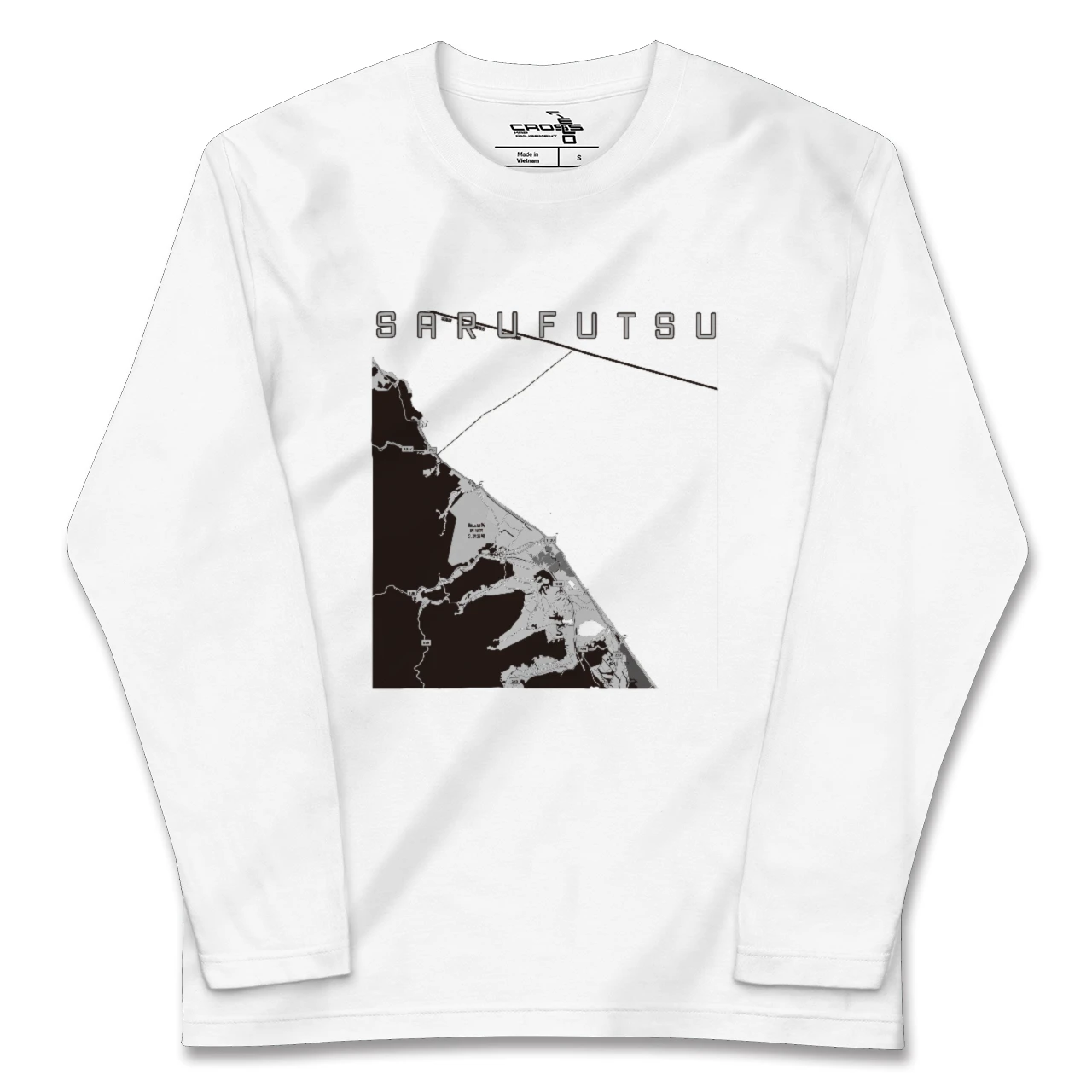 【猿払（北海道）】地図柄ロングスリーブTシャツ