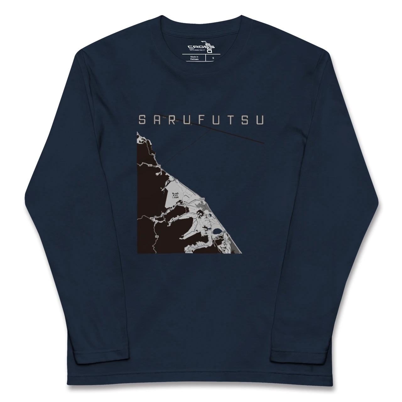 【猿払（北海道）】地図柄ロングスリーブTシャツ